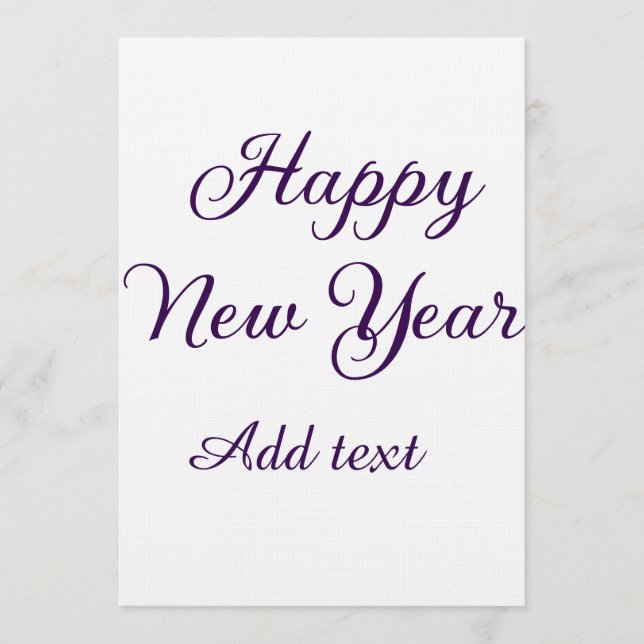 Happy new year purple calligraphy simple minimal  inbjudningar (Framsida)