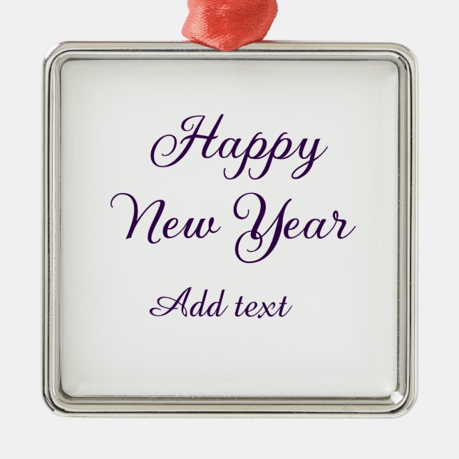 Happy new year purple calligraphy simple minimal  julgransprydnad metall (Framsidan)