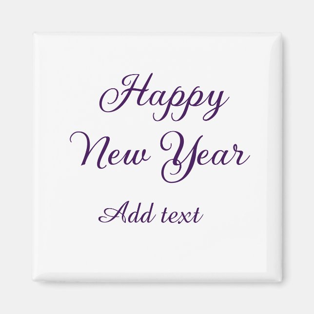 Happy new year purple calligraphy simple minimal  magnet (Framsidan)