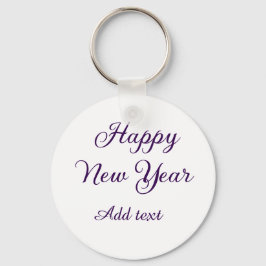 Happy new year purple calligraphy simple minimal nyckelring