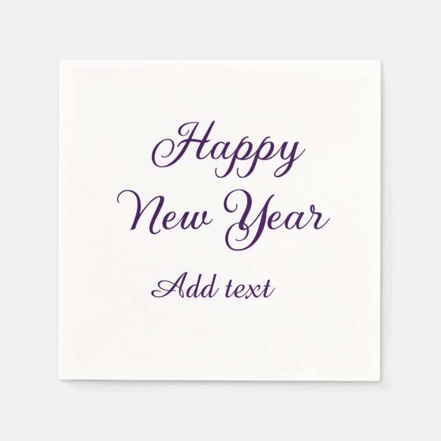 Happy new year purple calligraphy simple minimal  pappersservett (Framsidan)