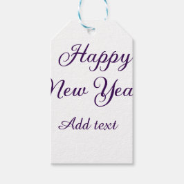 Happy new year purple calligraphy simple minimal presentetikett