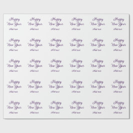Happy new year purple calligraphy simple minimal presentpapper