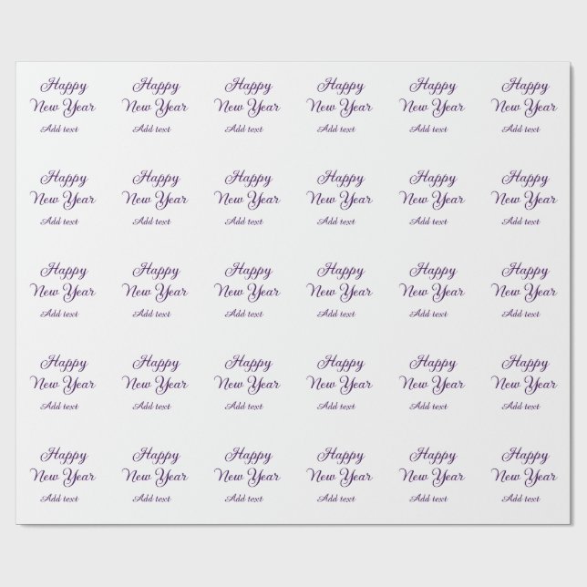 Happy new year purple calligraphy simple minimal  presentpapper (Platt)