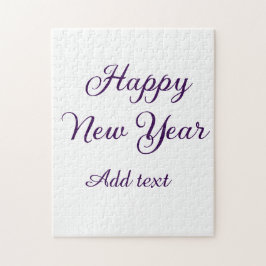 Happy new year purple calligraphy simple minimal  pussel