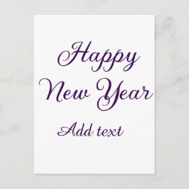 Happy new year purple calligraphy simple minimal vykort
