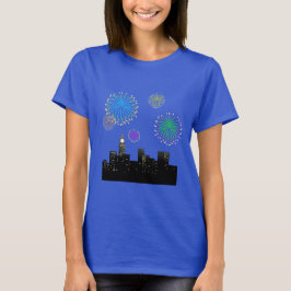 Happy New Year’s Eve Midnight Fireworks City Light T Shirt