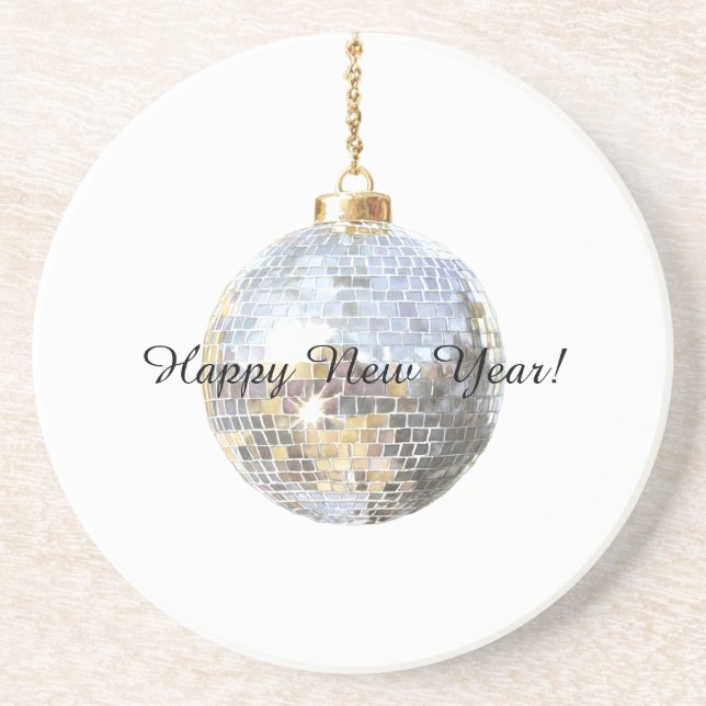 Happy New Year Silver Ball Underlägg (Framsidan)