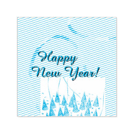 Happy New Year Självfärgande Stämpel