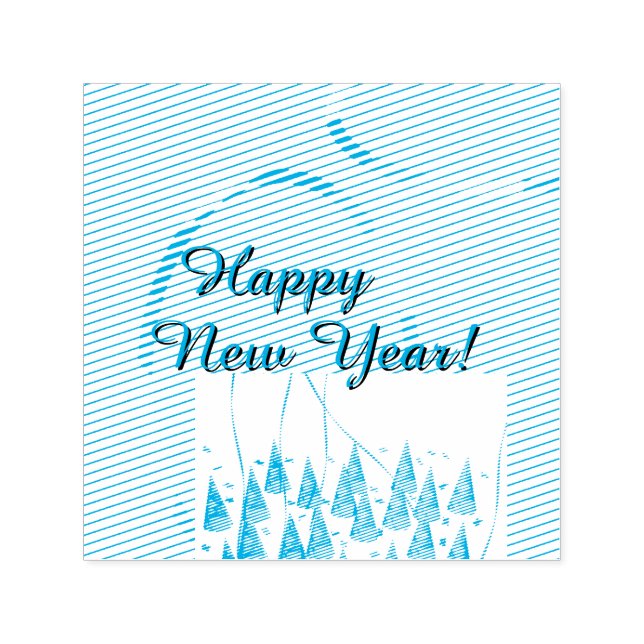 Happy New Year  Självfärgande Stämpel (Design)