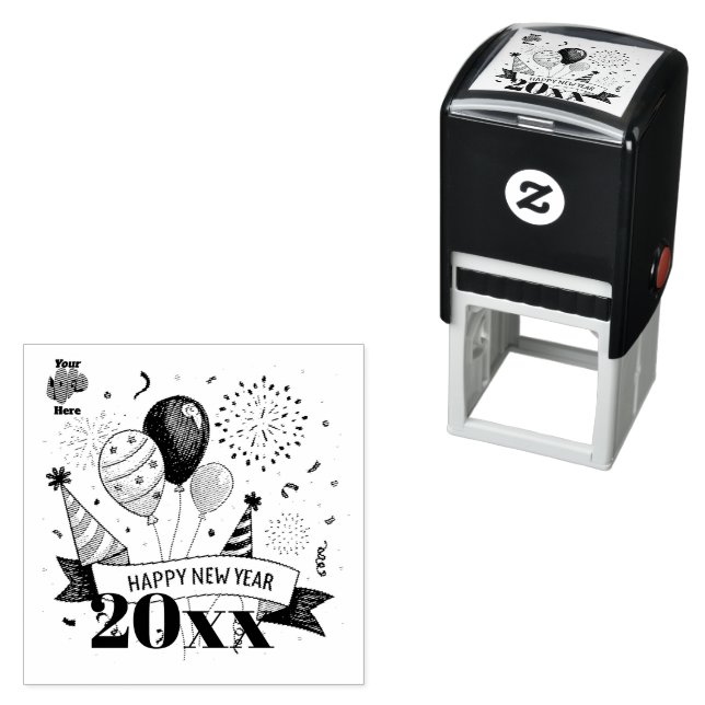Happy New Year Självfärgande Stämpel (In Situ)