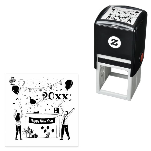 Happy New Year Självfärgande Stämpel (In Situ)