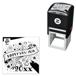 Happy New Year Självfärgande Stämpel