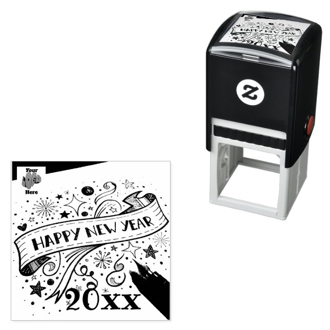 Happy New Year Självfärgande Stämpel (In Situ)