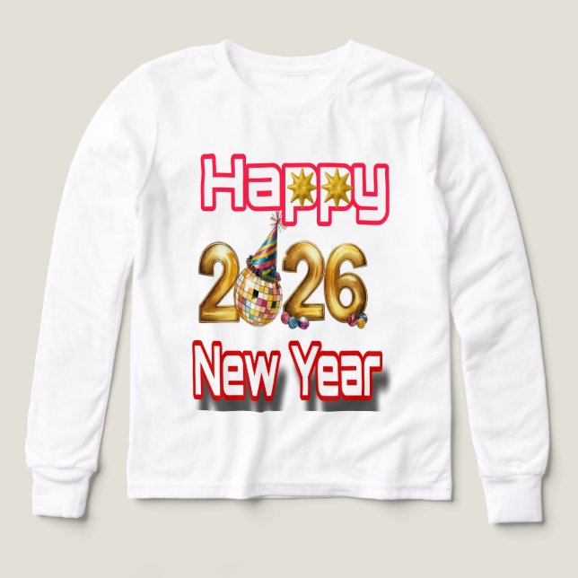 Happy New year  T Shirt (Design framsida)