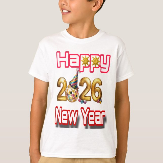 Happy New year  T Shirt (Framsida)