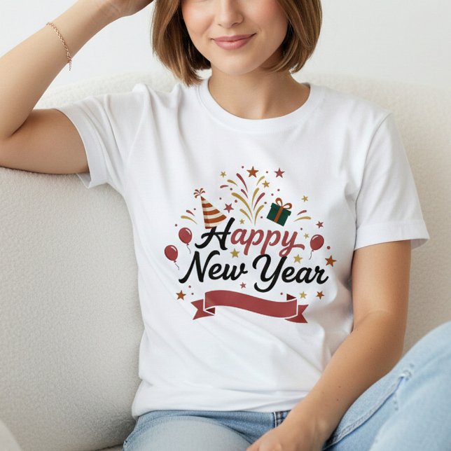 Happy New Year T-Shirt – Elegant Modern Festive  (Skapare uppladdad)