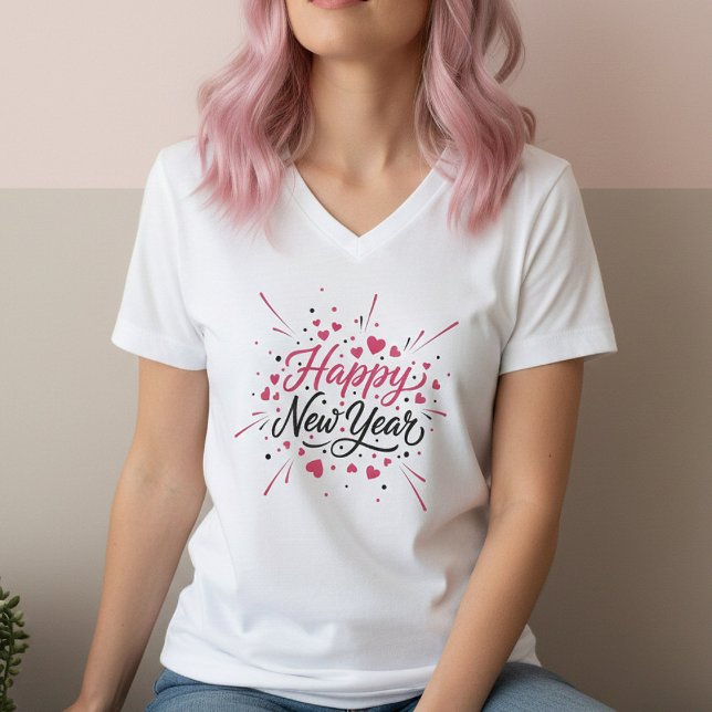 Happy New Year T-Shirt – Elegant Modern Festive (Skapare uppladdad)