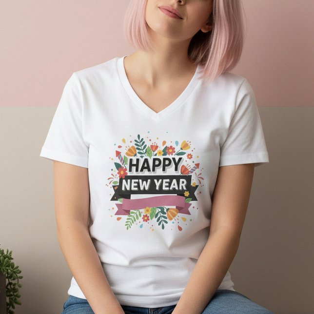 Happy New Year T-Shirt – Elegant Modern Festive  (Skapare uppladdad)