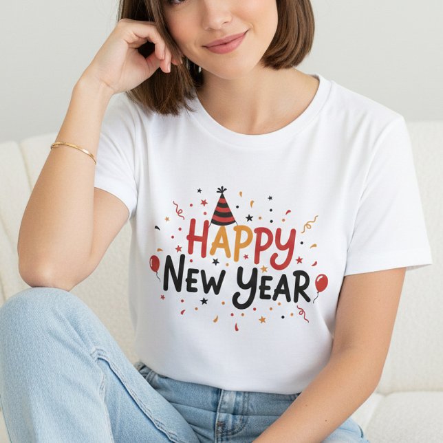 Happy New Year T-Shirt – Elegant Modern Festive (Skapare uppladdad)