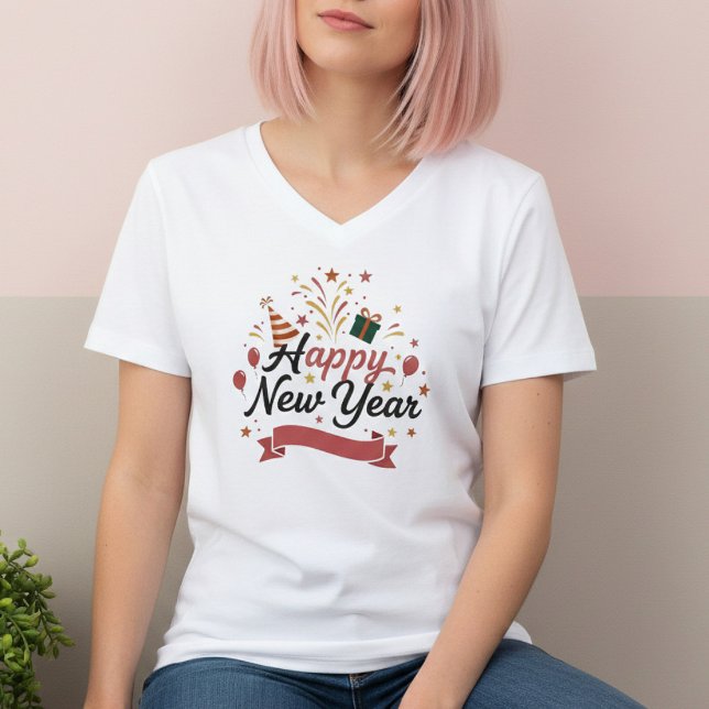 Happy New Year T-Shirt – Elegant Modern Festive (Skapare uppladdad)