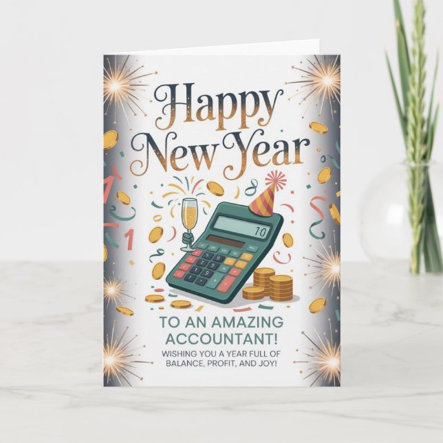 Happy New Year to an Amazing Accountant Kort (Framsida)