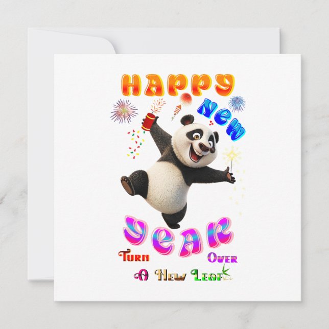 Happy New Year Turn Over A New Leaf Anteckningskort (Framsida)