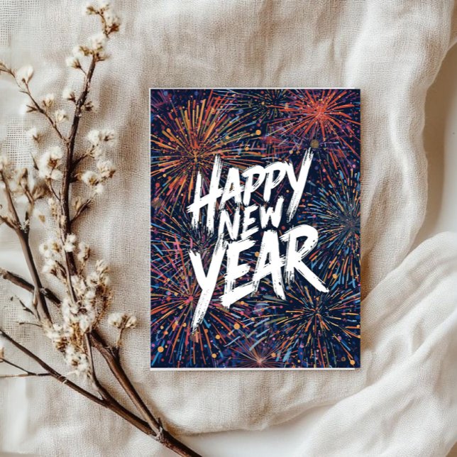 Happy New year vibrant elegant  Card Kort (Skapare uppladdad)