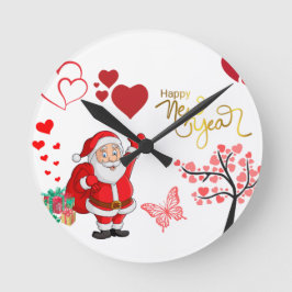 Happy New Year Wall Clock Rund Klocka