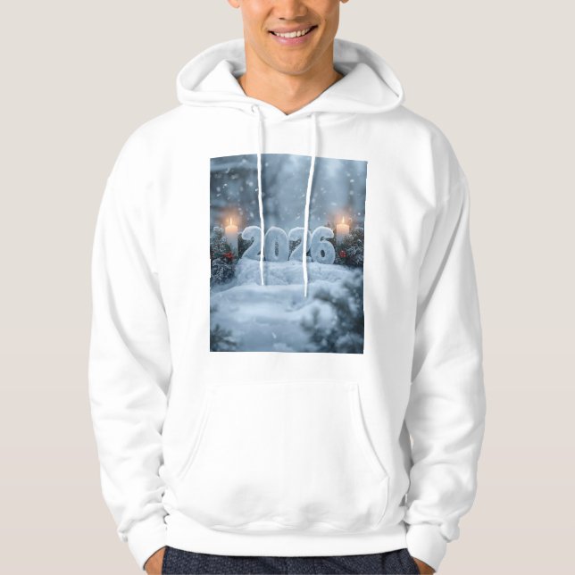 happy new year winter scene hoodie (Framsida)
