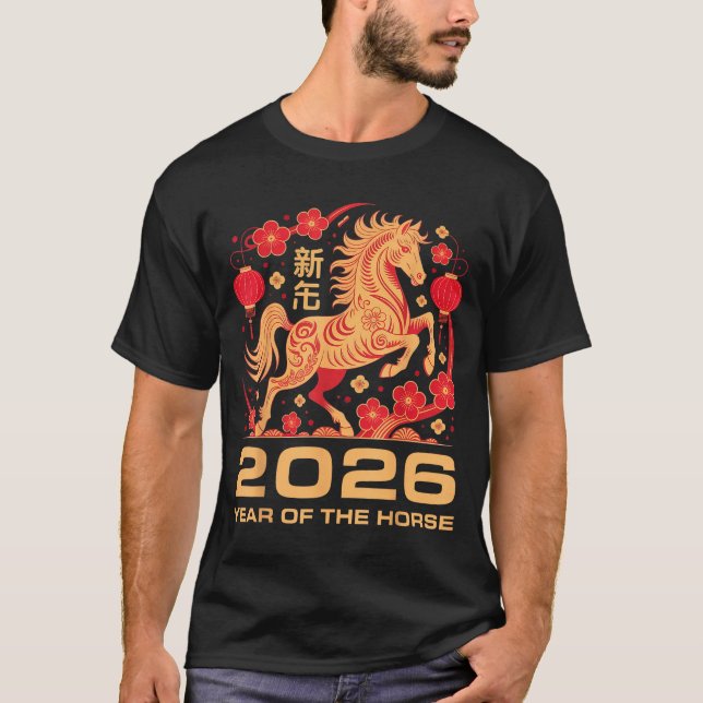 Happy New Year-year Of The Horse Chinese New-year  T Shirt (Framsida)
