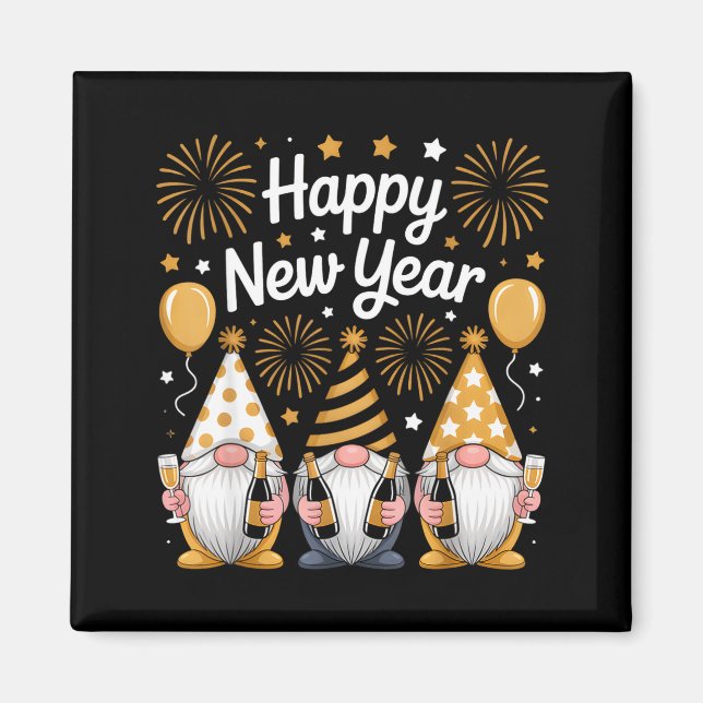Happy New Years Eve Party Gnomes Matching Family  Magnet (Framsidan)