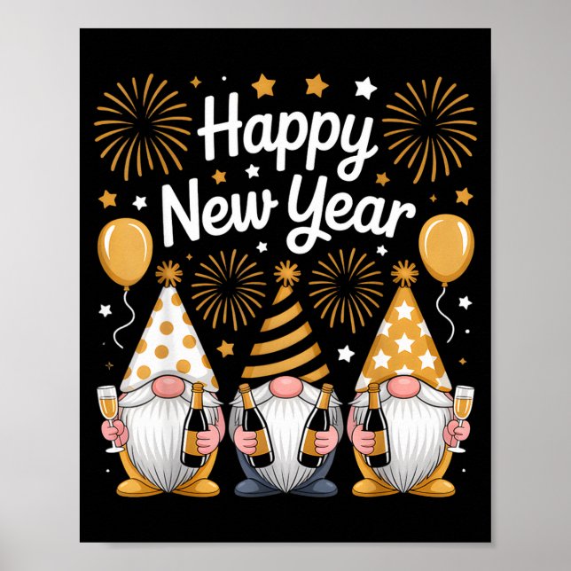 Happy New Years Eve Party Gnomes Matching Family  Poster (Framsidan)
