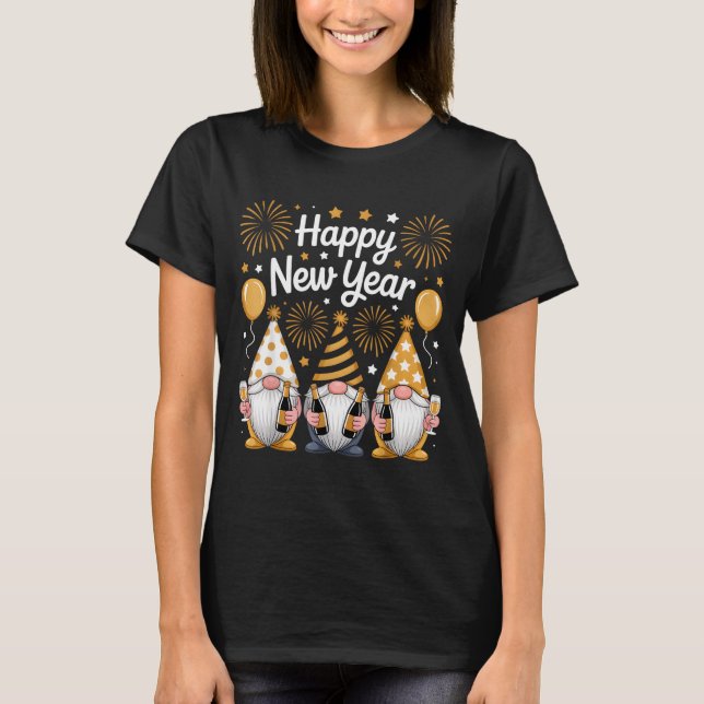 Happy New Years Eve Party Gnomes Matching Family  T Shirt (Framsida)