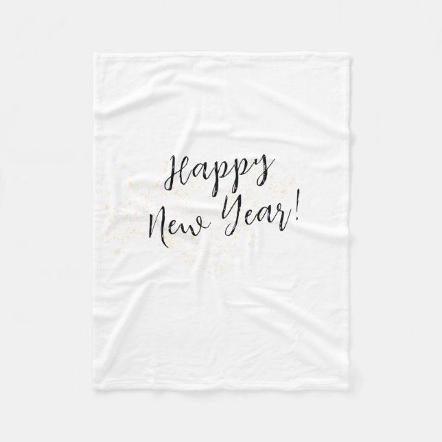 Happy New Years Simple Calligraphy Script  Fleecefilt (Framsidan)