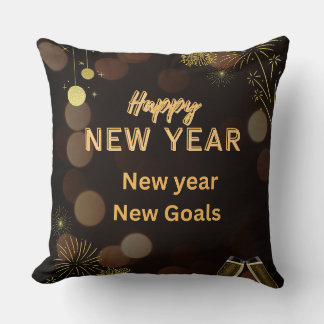 Happy new yearThrow Pillow design.instant download Kudde
