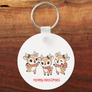 Happy Noel Baby Deers Nyckelring