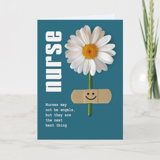 Happy Nurses Day. Smiling Daisy Greeting Cards Kort (Framsida)