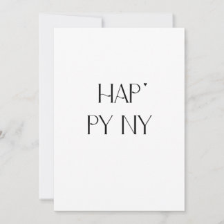 Happy NY - minimalistic typography card Julkort