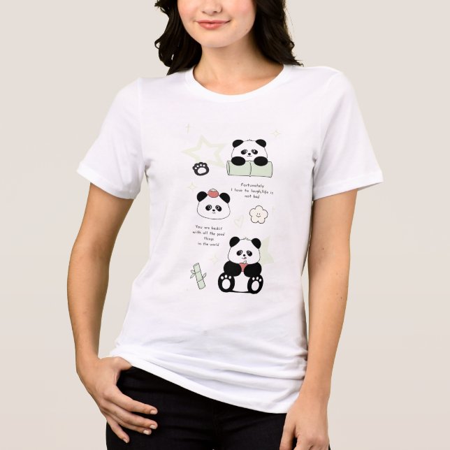 Happy Panda Life T Shirt (Framsida)