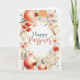 Happy Passover Seder Pink Beige Agate Marble Kort