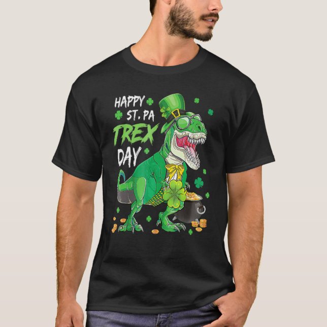 Happy Pat Rex Day Dinosaur T Rex St Patrick's Day  T Shirt (Framsida)