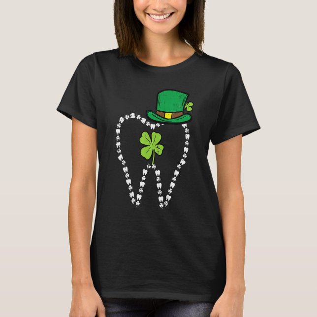 Happy Patrick Day Dentist Dental Leprechaun Tooth  T Shirt (Framsida)