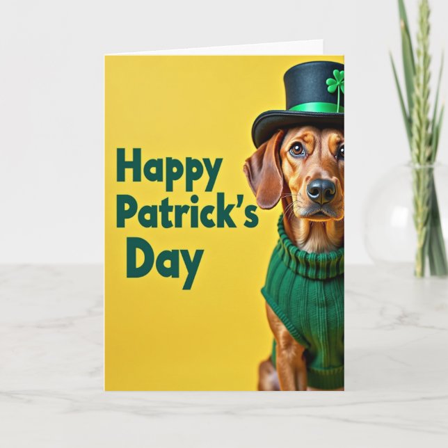 Happy Patricks Day Dog Card Kort (Framsida)