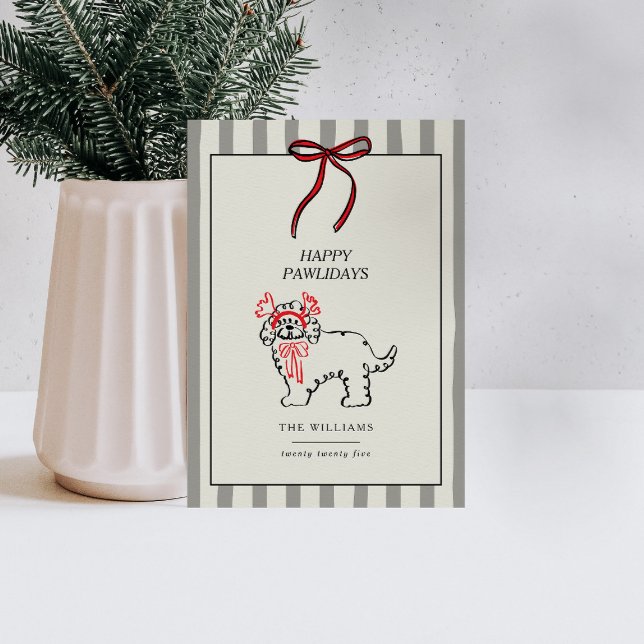 Happy Pawlidays Modern Dog Family Christmas Card Julkort (Skapare uppladdad)