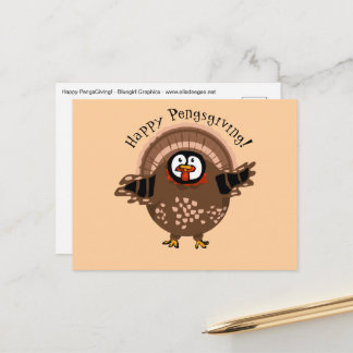 Happy PengsGiving Turkey Helg Vykort
