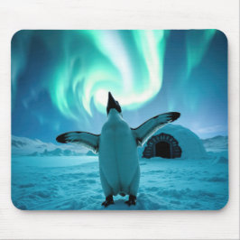 Happy Penguin Dancing Under Northern Lights Musmatta