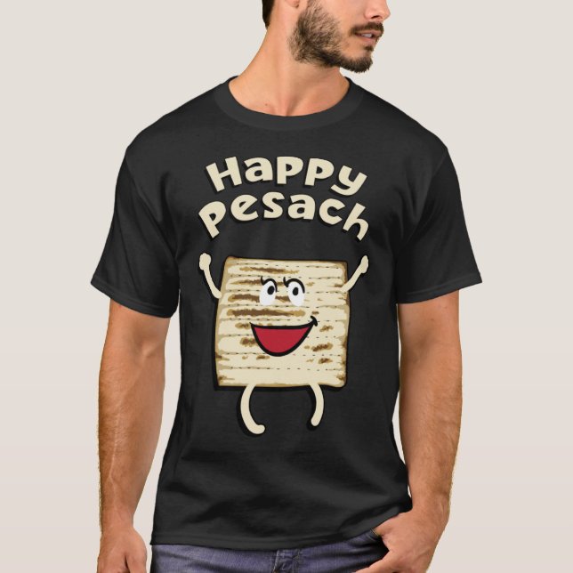 Happy Pesach Passover Jewish Holiday Hebrew Yiddis T Shirt (Framsida)
