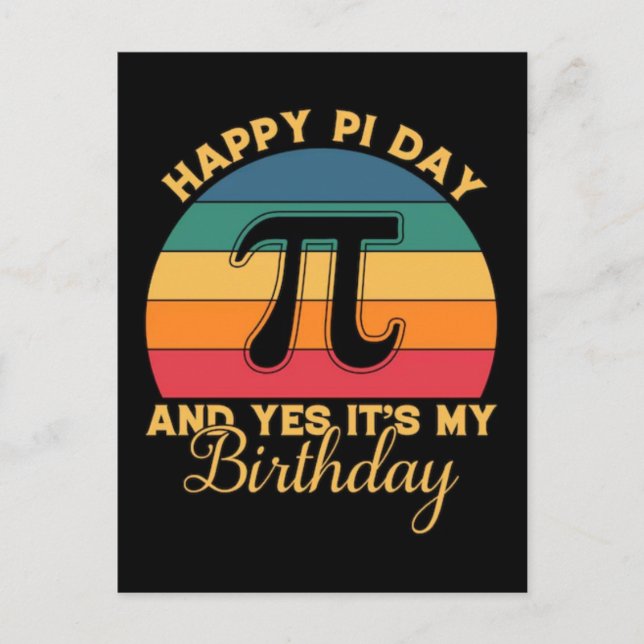 Happy Pi Day 2026 Math Nerd Celebration Helg Vykort (Framsida)