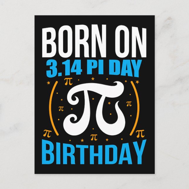 Happy Pi Day 2026 Math Nerd Celebration Helg Vykort (Framsida)